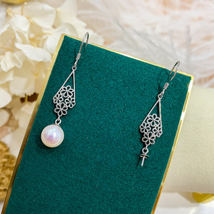 20910 Accessoires de perles DIY Plateau pour boucles d'oreilles en argent S925 avec perles rondes de 7-10 mm Similaire aux bijoux en argent Boucles d'oreilles pendantes tendance - Product Image 4