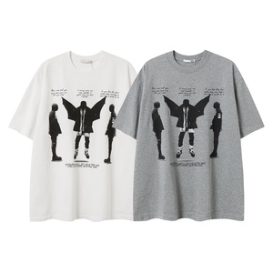 เสื้อยืดแขนสั้นผู้ชายลายพิมพ์ธีมดาร์ก พารอดี้ ตัวละคร แบรนด์ Summer Street Hip-Hop ทรงปกติ ผ้าฝ้าย 100% - Product Image 1