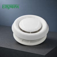 Grille de ventilation décorative ronde en plastique imitation porcelaine pour plafond et mur, diffuseur de ventilation blanc pour bureau