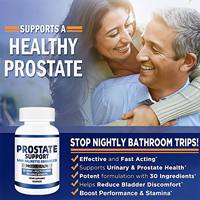 Capsules de soutien avancé pour la prostate à base de palmier nain, 60 unités, 550 mg, bien-être urinaire, supplément à base de plantes pour hommes, végétalien, OEM personnalisé