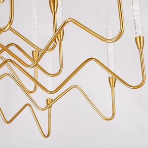 D23.6in американская свеча ветка акриловый стержень Подвесная лампа Золотая Роскошная светодиодная Хрустальная люстра ручной выдувной муранский пузырьковый стеклянный свет - Product Image 3