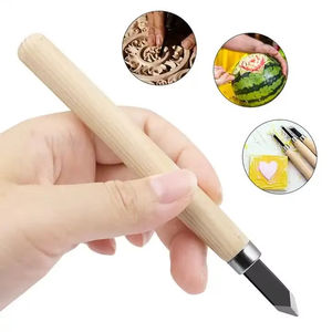 Ensemble de 12 couteaux à sculpter professionnels pour artistes, robustes, durables, sûrs et ne blessant pas les <span class=keywords><strong>mains</strong></span>, manche en bois, couteau à sculpter DIY - Product Image 1