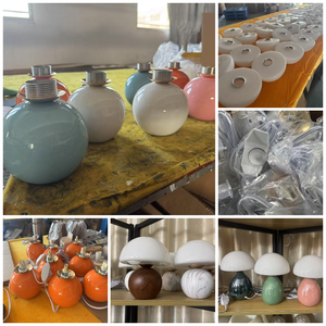 Lámpara de Mesa LED Moderna, Lámpara de Noche con <span class=keywords><strong>Base</strong></span> de Cerámica en Forma de Hongo, Bombilla G9, Tricolor, 110v 220v, Fabricante OEM ODM, Venta al Por Mayor, CE RoHS, MOQ Bajo - Product Image 3