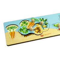 Puzzle Montessori en bois à poignées légères Légumes du jardin pour l'apprentissage des enfants en maternelle et cadeau pour tout-petits