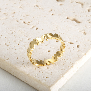 Di alta qualità elegante anello a farfalla dorato <span class=keywords><strong>per</strong></span> donna placcato in <span class=keywords><strong>oro</strong></span> carino dolce anniversario anello nuziale gioielli in acciaio inossidabile - Product Image 5