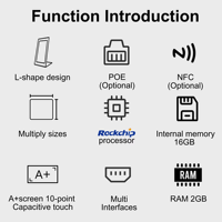 Système de point de vente de chaîne de restauration rapide, matériel de bureau, tablette Android 8/ 10.1/ 11/ 15.6 pouces, RJ45, RK3576, 4 Go, 64 Go, lecteur NFC pour restaurant