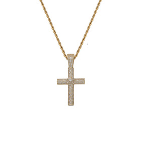 Flower <b>Cross</b> Pendant, Hip Hop Copper Inlaid Zircon Personalized <b>Cross</b> Necklace - Product Image 6