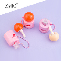 Tube de brillant à lèvres mini rose personnalisé en gros avec porte-clés et fenêtre en forme de cœur, emballage mignon pour brillant à lèvres avec applicateur brosse