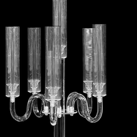 Chandelier en acrylique en gros avec support de bougie transparent 5+1 bras Centre de table de mariage Décoration de mariage