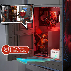 Kit de construction en plastique ABS pour bibliothèque Stranger Things, kit de maison de poupée, bibliothèque avec lumière, vente chaude - Product Image 6