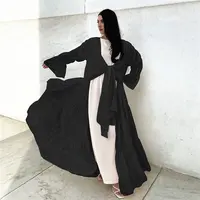Abaya abierta de chifón para mujeres musulmanas, abaya abierta de Dubái, 2022
