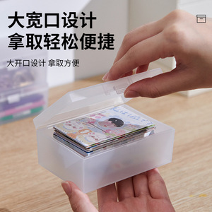 Portable Flip Card Holder Transparent Rectangle Office Organizer For Sticker Postcard <b>Storage</b> <b>Box</b> LKL 053 - Product Image 5