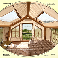 Tente pneumatique quatre saisons imperméable en Oxford de 8 mètres carrés, fabriquée en Chine, pour le camping de luxe en plein air, portable et idéale pour les voyages