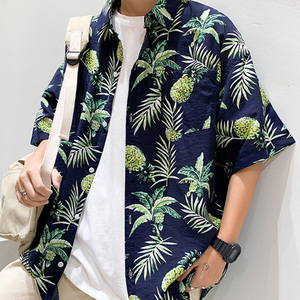 เสื้อเชิ้ตฮาวายพิมพ์ลายตามสั่ง OEM แขนสั้น สำหรับฤดูร้อน ชายหาด แคมป์ปิ้ง ปาร์ตี้ แบบติดกระดุม - Product Image 1