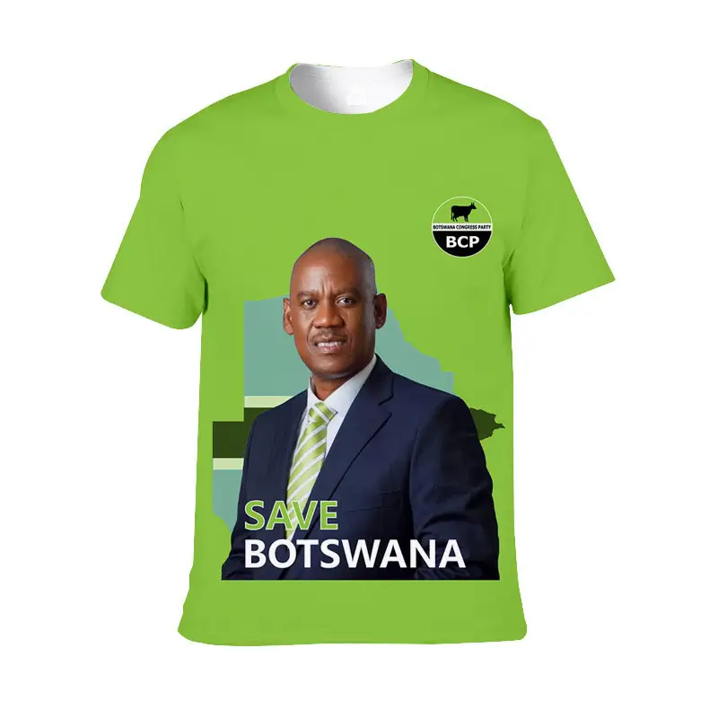 Huiyi iyi fiyat fabrika kaynağı özelleştirilmiş tişörtleri Botswana çok satan ürün özel süblimasyon Botswana BCP kampanyası t shirt