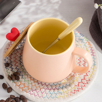 Tasse à thé en porcelaine émaillée rose 15 oz, double couleur, avec logo personnalisé, grande capacité, mug à café en céramique bleue pour cadeau