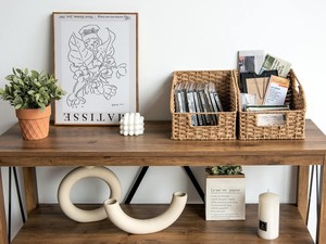 Panier <span class=keywords><strong>de</strong></span> rangement pour jouets et vêtements, en osier tressé, pour l'intérieur, la lessive, la maison <span class=keywords><strong>de</strong></span> poupée, en bambou, en jacinthe d'eau, en osier, pour la porte, en lin gris - Product Image 4