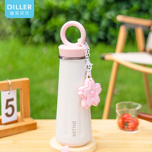 Logo personalizzato 430ml 316 in acciaio inox doppia parete Thermos portatile isolato stile bottiglia di acqua rosa bottiglia termica della ragazza - Product Image 1
