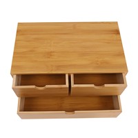 Boîte de rangement de bureau en bambou avec tiroir, personnalisable en couleur/taille/design, pour le bureau, la maison, promotion