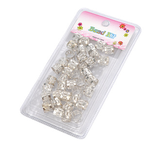 Perles tubulaires en argent doré pour tresses, <span class=keywords><strong>bijoux</strong></span>, anneau de Dreadlock, perles réglables, manchettes de tresse, perles de <span class=keywords><strong>cheveux</strong></span> - Product Image 4
