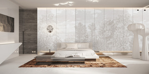 Mural <span class=keywords><strong>de</strong></span> Pared Personalizado en Tono Neutro Estilo <span class=keywords><strong>Toile</strong></span> <span class=keywords><strong>de</strong></span> <span class=keywords><strong>Jouy</strong></span>, Arte Mural <span class=keywords><strong>de</strong></span> Paisaje Forestal Monocromático para Espacios Comerciales, Duradero y No Tóxico - Product Image 3