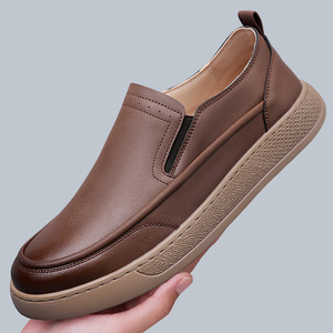 Mocassins pour hommes en PU à enfiler, semelle en caoutchouc, doublure en peluche, tendance mode toutes saisons - Product Image 6