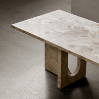 Tables en travertin Landiview à prix réduit pour le salon mobilier de maison table de salon tables basses en marbre beige