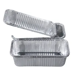 Comida rápida embalaje redondo de aluminio contenedor con tapa redonda de aluminio papel de la bandeja contenedor de alimentos para llevar