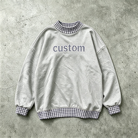 Sweat-shirt à capuche pour homme en molleton 100% coton 360 GSM, motif gingham à carreaux, avec broderie 3D et impression sérigraphique, effet délavé, coupe classique, ODM Daily Campus