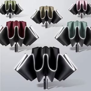 Extroversion 10 Ribs Uv <b>Umbrella</b> <b>Automatic</b> Big with Reflective Edge Rainproof Rustproof and Strong Windproof - Product Image 5