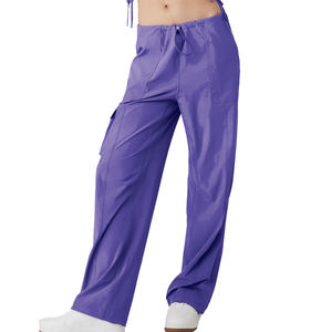 กางเกงคาร์โก้เอวสูงปรับได้สำหรับผู้หญิงมีกระเป๋าหลายช่องความต้องการสูง - Product Image 3