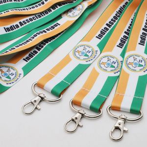 Custom Logo Association Polyester Lanyards Neck Strap National Flag Stripe Event Staff ID Card Holder Lanyard - Product Image 2