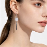 Suministros para fabricación de joyas: Pendientes colgantes DIY con bisel redondo para cabujón, de acero inoxidable, antideslustre, con barra en blanco y gancho tipo anzuelo