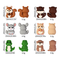Cuentas de Silicona con Forma de Animales 3D, Grado Alimenticio, Libres de BPA, 28mm, Cuentas Sueltas para Hacer Pulseras, Mordedores para Bebés