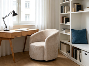 Sillón Nórdico Crema, Sillón Individual de Lujo Ligero <span class=keywords><strong>para</strong></span> Espacios Pequeños - Product Image 3