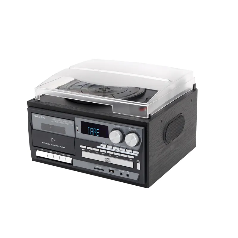 Nieuw Design Zwart Audio Video Am Fm Radio Cassette Cd Play Vinyl Platenspeler 3 Speed Draaitafel