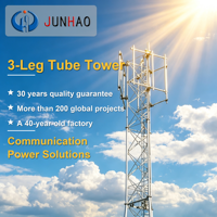 Tour de télécommunication tubulaire à 3 pieds en acier, personnalisée OEM/ODM, pour la couverture des réseaux de signalisation à distance et des données