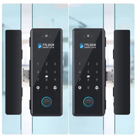 Cerradura Inteligente para Puerta de Vidrio TTlock APP 3D con Reconocimiento Facial, Huella Dactilar, Contraseña, Tarjeta, Llave, Aleación de Aluminio, Almacenamiento en la Nube para Oficina