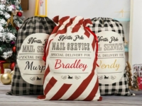 Sac de Noël personnalisé en toile grand format 50*70CM, motif Pôle Nord Express, avec cordon de serrage, pour collection de Noël