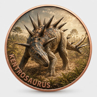 Pièce de monnaie en cuivre pur 999 de 5 oz, série dinosaures en relief, styles variés, couleurs, haute définition, édition collector 3D UV