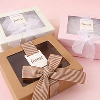 Caja de Regalo de Cartón de Lujo Personalizada con Tapa y Ventana para Regalos de Boda y Cumpleaños, Empaque Personalizado