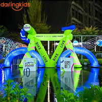 Structures gonflables personnalisées en forme de vélo, mascottes de dessins animés pour la décoration commerciale des centres commerciaux
