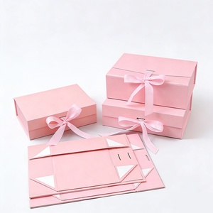 Boîte pliante personnalisée avec logo imprimé, emballage de luxe pour bijoux et soins de la peau, boîte cadeau pliable avec ruban - Product Image 1