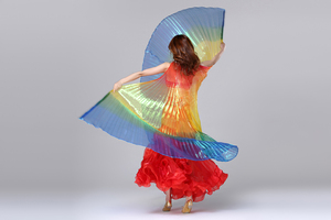 Ailes transparentes unisexe Halloween Festival Dance Performance Cape Drapeau avec bâton pour femmes adultes - Product Image 3