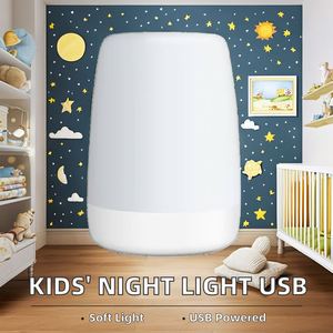 Portable USB Rechargeable Nursery Night <b>Light</b> with Touch Control ABS Material LED Source Battery Power Source - Product Image 2