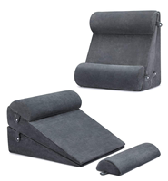 Coussin orthopédique portable Kingworth 4 pièces en mousse à mémoire de forme anti-reflux pour le corps, idéal pour dormir et allaiter, amovible
