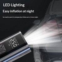 Gonfleur de pneus de voiture électrique portable haute pression, pompe à air sans fil 150 PSI, affichage numérique LCD, arrêt automatique, lumière LED, type C