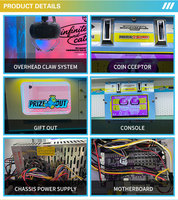 Machine de jeu d'arcade commerciale UFO Catcher à double griffe pour 2 joueurs, machine de rédemption de prix pour peluches et cadeaux pour FEC
