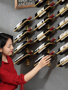 Estante de <span class=keywords><strong>vino</strong></span> inclinado de <span class=keywords><strong>hierro</strong></span> montado en la pared de estilo europeo, soporte para botellas de <span class=keywords><strong>vino</strong></span> tinto, muebles para <span class=keywords><strong>el</strong></span> hogar, diseño minimalista, capacidad para 10-19 botellas - Product Image 4