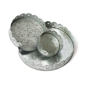 Plateau en fer galvanisé fait à la main de qualité supérieure grand plateau de service rond fantaisie maison taille personnalisée vaisselle décorative en gros - Product Image 2